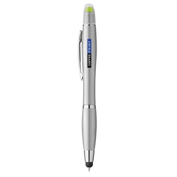 3-in-1 Plastic Ballpoint Pen with Highlighter and Soft Touch - Image 6