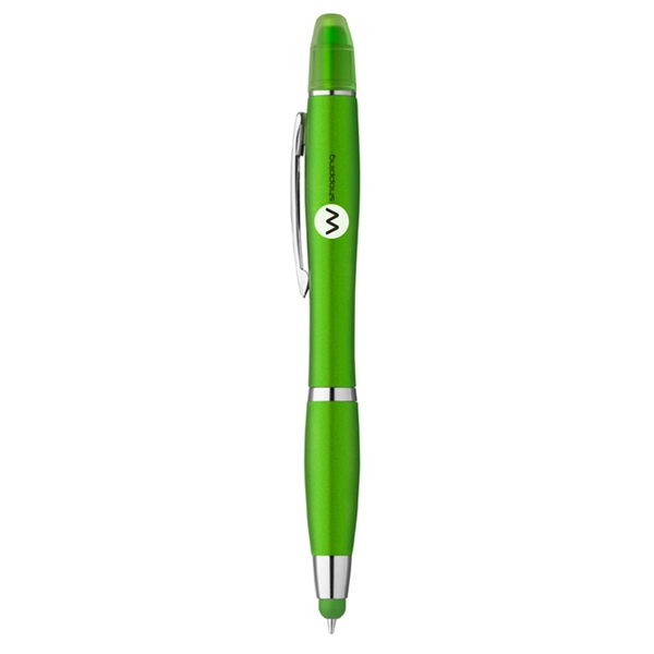 3-in-1 Plastic Ballpoint Pen with Highlighter and Soft Touch - Image 7