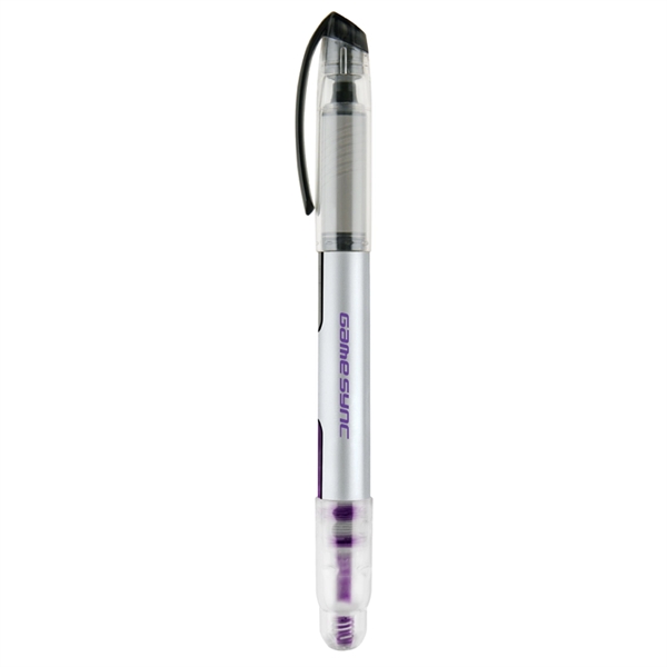 2-in-1 Plastic Rollerball Pen with Highlighter - Image 3