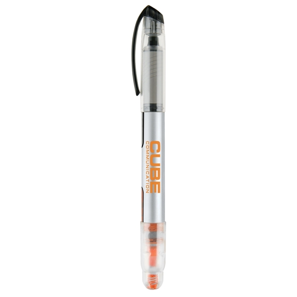 2-in-1 Plastic Rollerball Pen with Highlighter - Image 5