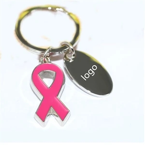 Pink Ribbon Breast Cancer Awareness Keychains Key Rings