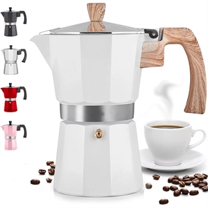 Stovetop Espresso Moka Pot 6 Cups Italian Coffee Maker - Brilliant