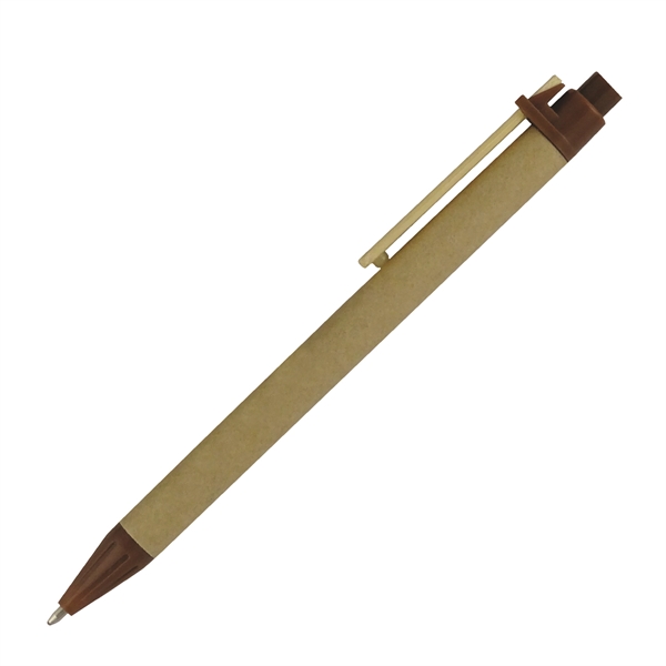 Eco-Friendly Recycled Cardboard Clicker Pen w/ Bamboo Clip - Image 3