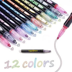 12 Colors Outline Markers - Brilliant Promos - Be Brilliant!