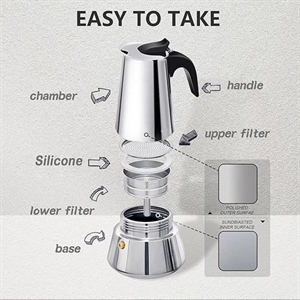 9 Cup/16 OZ Stainless Steel Coffee Maker Moka Pot - Brilliant Promos - Be  Brilliant!