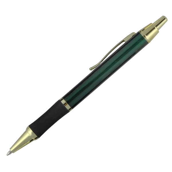 European Style Rubber Grip Metal Pen w/ Gold Accents - Image 4