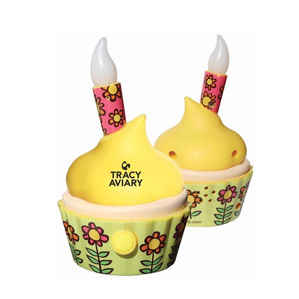 Happy Birthday Sound Cupcake w/Flashing LED Blow-Out Candle - Image 3