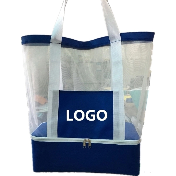 Beach Bag with Insulated Bottom, Cooler Tote Bag - Image 1