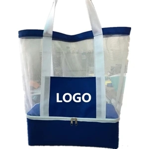 Beach Bag with Insulated Bottom, Cooler Tote Bag