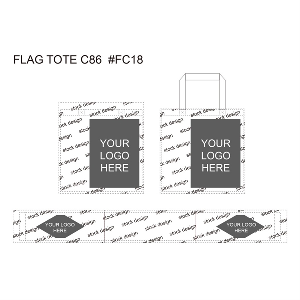 Flag Design Color Trim Dye Sub TOTE BAGS - Image 2