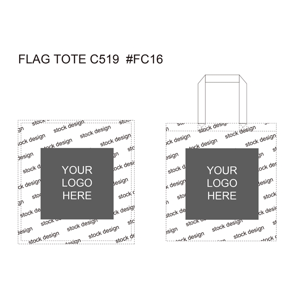 Flag Design Sublimated 5oz Cotton Color Handle Tote Bag - Image 2