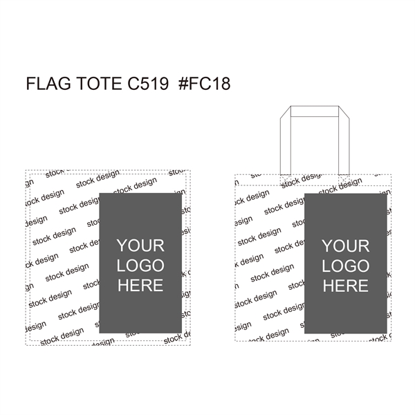Flag Design Sublimated 5oz Cotton Color Handle Tote Bag - Image 3