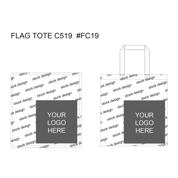 Flag Design Sublimated 5oz Cotton Color Handle Tote Bag - Image 4