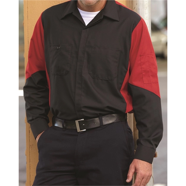 Red Kap Long Sleeve Automotive Crew Shirt