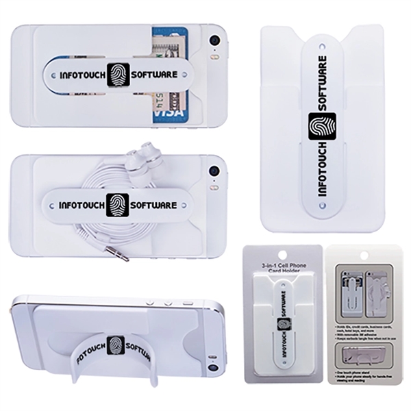 3-in-1 Cell Phone Card Holder w/Packaging - Image 2