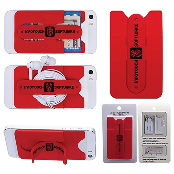 3-in-1 Cell Phone Card Holder w/Packaging - Image 3