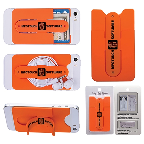3-in-1 Cell Phone Card Holder w/Packaging - Image 4