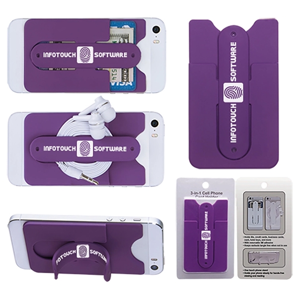 3-in-1 Cell Phone Card Holder w/Packaging - Image 8