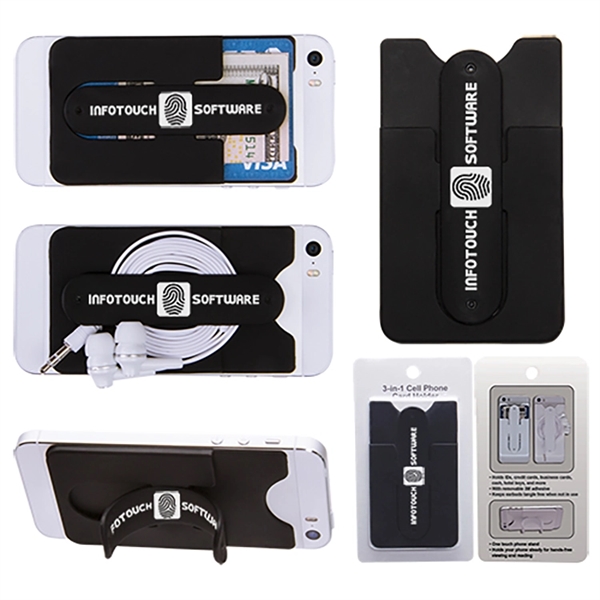 3-in-1 Cell Phone Card Holder w/Packaging - Image 9