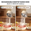 Portable Range Hood, Portable Kitchen Exhaust Fan USB Rechargeable Desktop Range Hoods Portable Range Hood with Filter for Cooking
