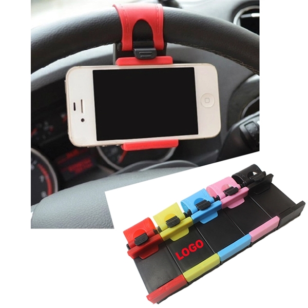 Car Steering Wheel Elastic Phone Holder - Image 1