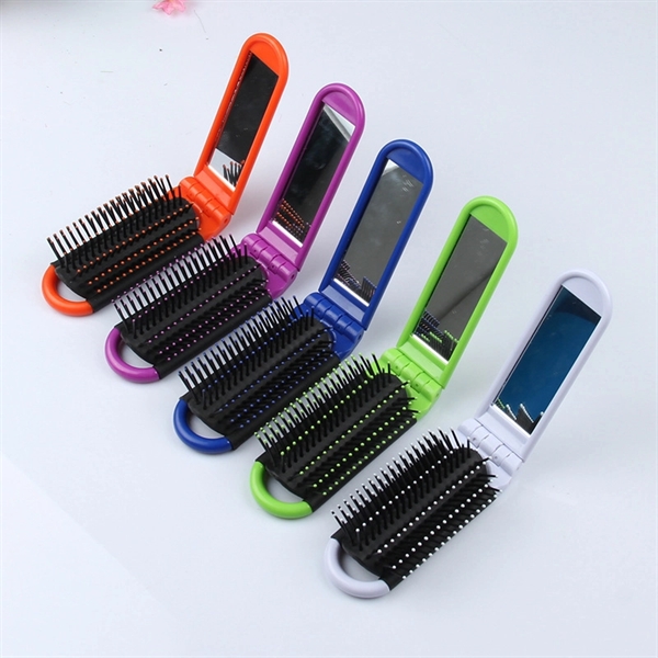 Plastic Hair comb with mirror - Image 3