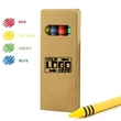 4-Piece Crayon Set In Kraft Paper Case - Brilliant Promos - Be Brilliant!