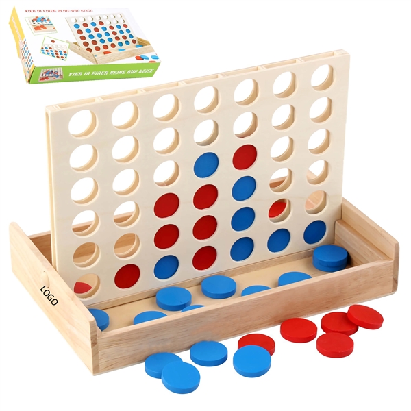 4 in a Row Wooden Board Game