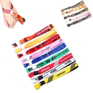 Woven fabric wristband polyester tembroidered wrist band tra