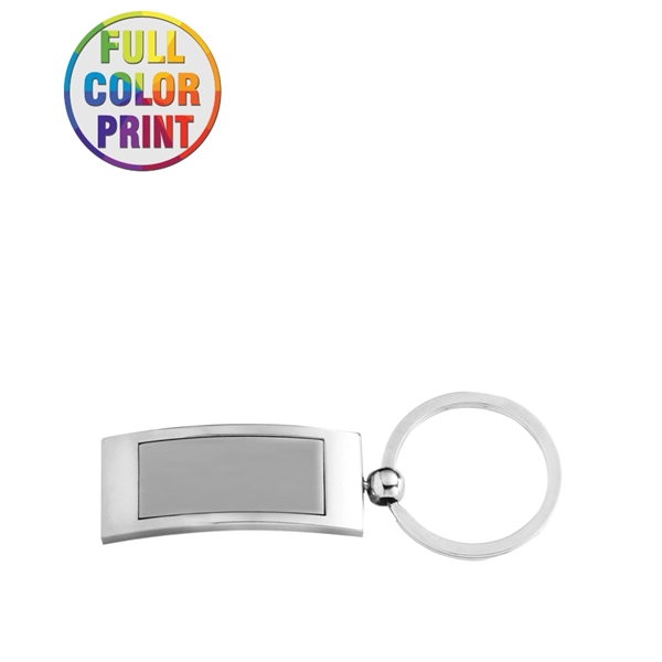 Curved Rectangle Shaped Metal Keychain-Full Color Dome - Image 2