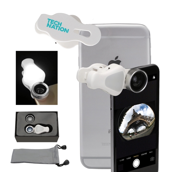 Cell Phone Clip-On Lens w/LED Light - Image 1
