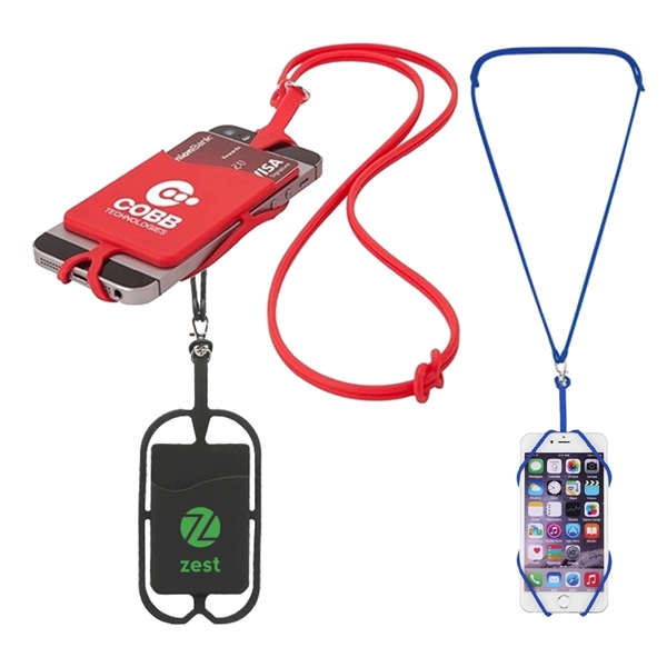 Silicone Lanyard & Cell Phone Holder - Image 1