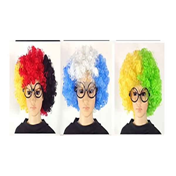 Rainbow Soccer Fans Clown Costume Wig