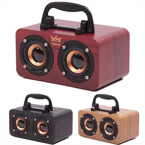 Vintage Bluetooth Speaker 360 Degree Wooden Music Player