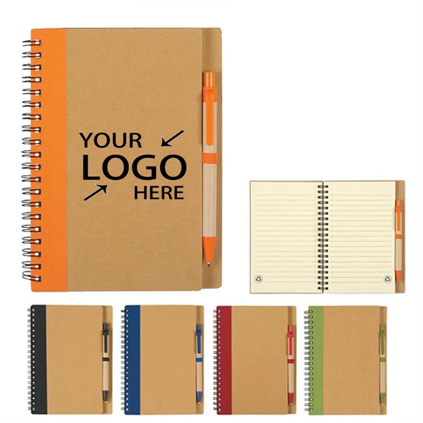 Eco-Friendly Promotional Spiral Kraft Cover Notebook