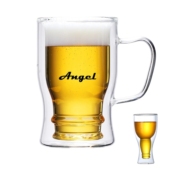 13.5 Oz Clear Double Wall Insulated Beer Cup
