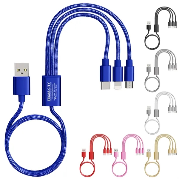Nylon braided 3 in 1 USB cable