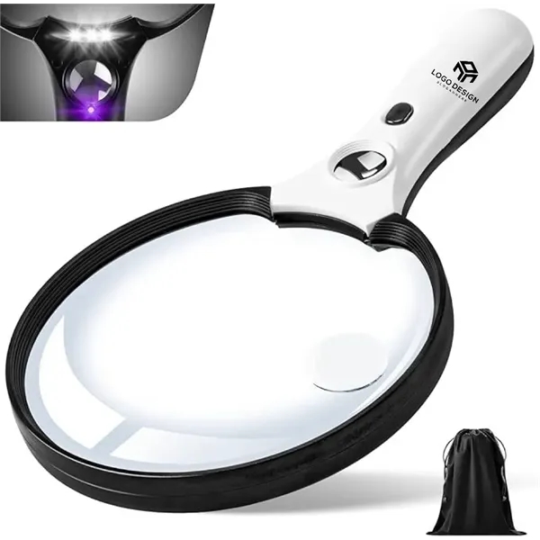 Large Handheld Magnifying Glass with Light