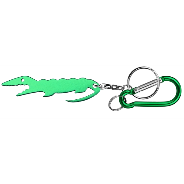 Alligator shaped bottle opener keychain with carabiner - Image 4