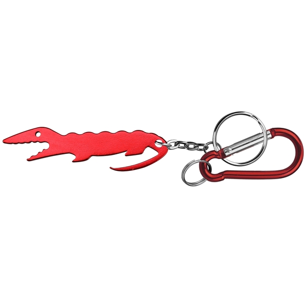 Alligator shaped bottle opener keychain with carabiner - Image 6