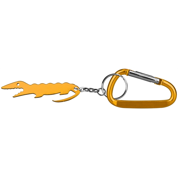 Alligator shaped bottle opener keychain with carabiner - Image 3