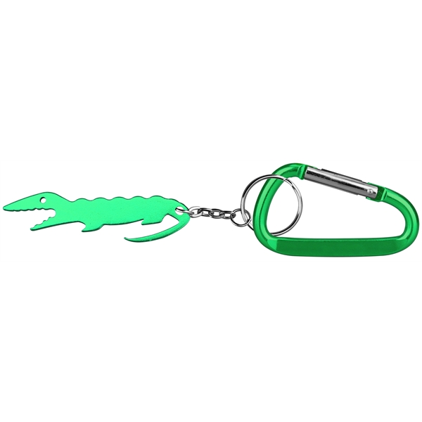 Alligator shaped bottle opener keychain with carabiner - Image 4