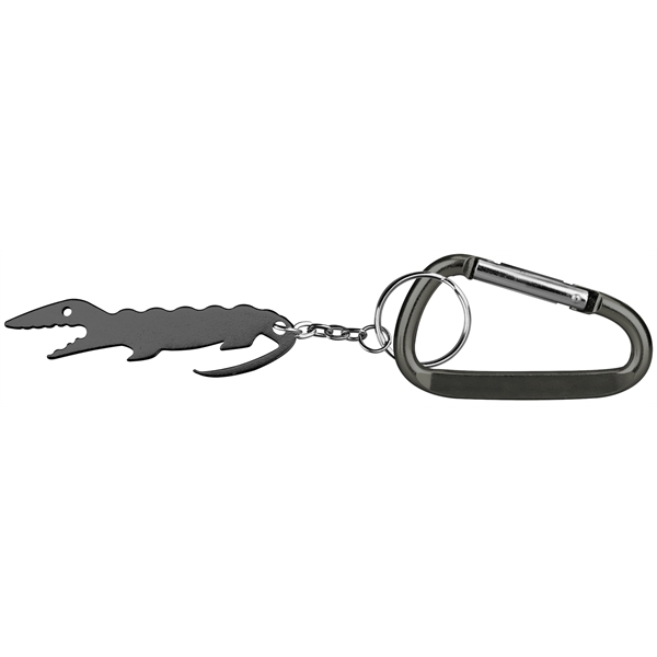 Alligator shaped bottle opener keychain with carabiner - Image 5