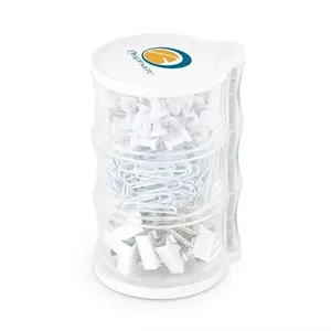 Tower of clips and push pins