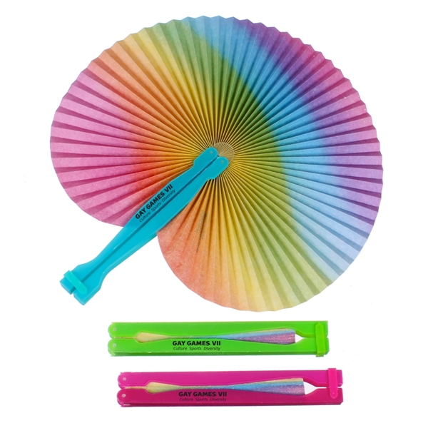 Rainbow Folding Fan - Image 1