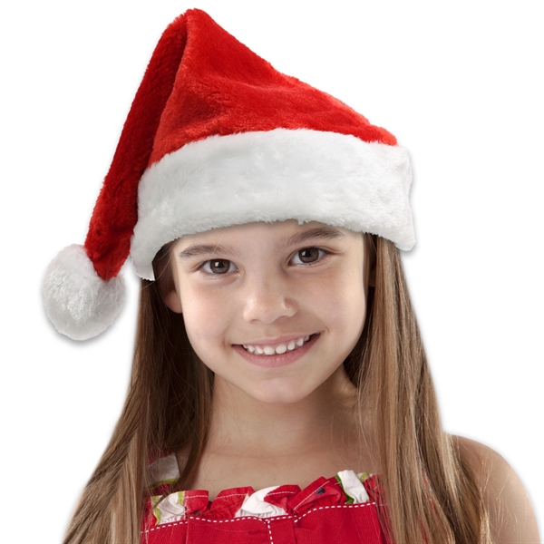Child-Sized Red Plush Santa Hat - Image 2
