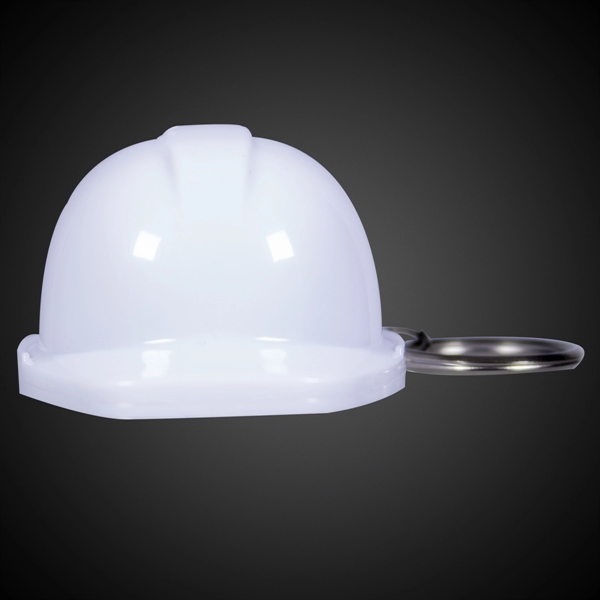 White Plastic Construction Hat Bottle Opener Key Chain - Image 4