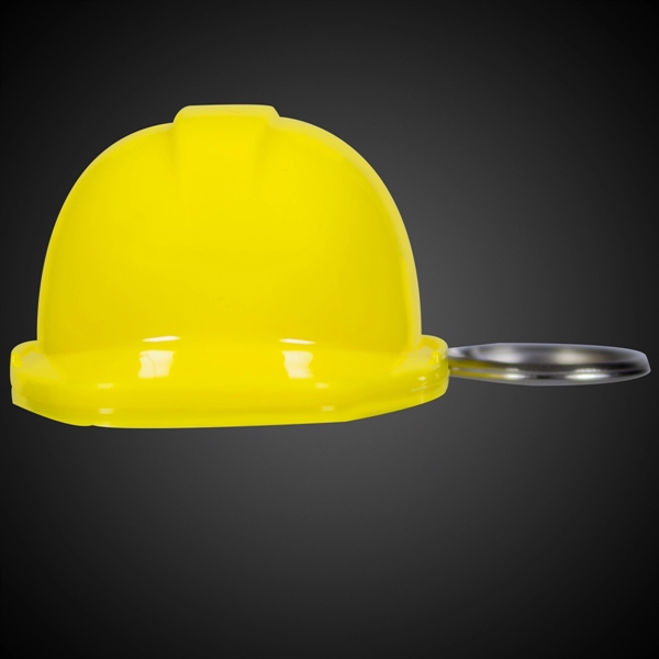 Yellow Plastic Construction Hat Bottle Opener Key Chain - Image 3