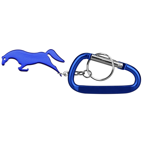 Horse Shape Bottle Opener Keychain and Carabiner - Image 2