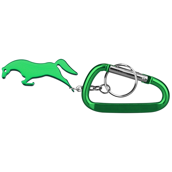 Horse Shape Bottle Opener Keychain and Carabiner - Image 3